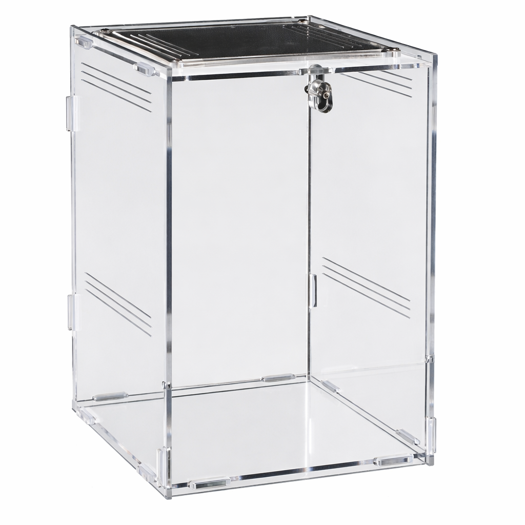 Repto Terra Clear Acrylic Terrarium Mesh Top Lock Reptile Enclosure
