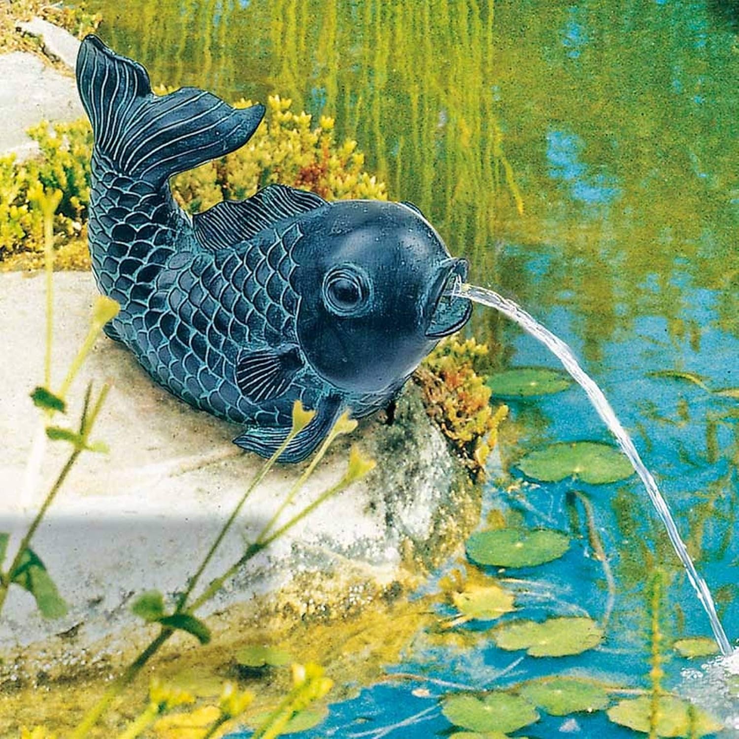 Heissner Small Bronze Fish Spitter Statue