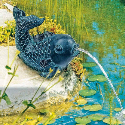 Heissner Small Bronze Fish Spitter Statue