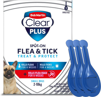 Dog Flea Spot On Bob Martin Clear Plus Kills Fleas Ticks Cat Dog Flea Treatment
