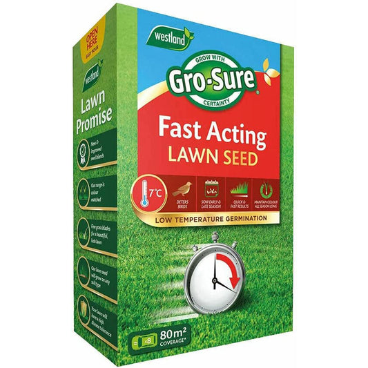 Gro-sure Fast Acting Lawn Seed Box 80sq.m