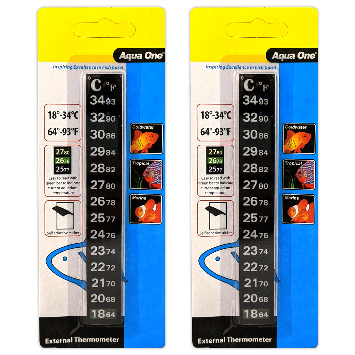 Aquarium LCD Stick On Thermometer Strip Fish Tank Digital Temperature