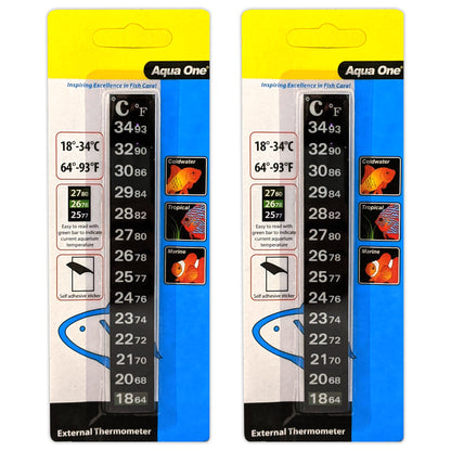Aquarium LCD Stick On Thermometer Strip Fish Tank Digital Temperature
