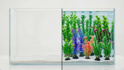 Green Plastic Aquarium Decoration Plants 10cm (Pack of 6) (Reward)