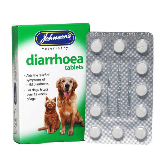 Johnson's Vet Diarrhoea Tablets for Cats & Dogs, 12 Tablets