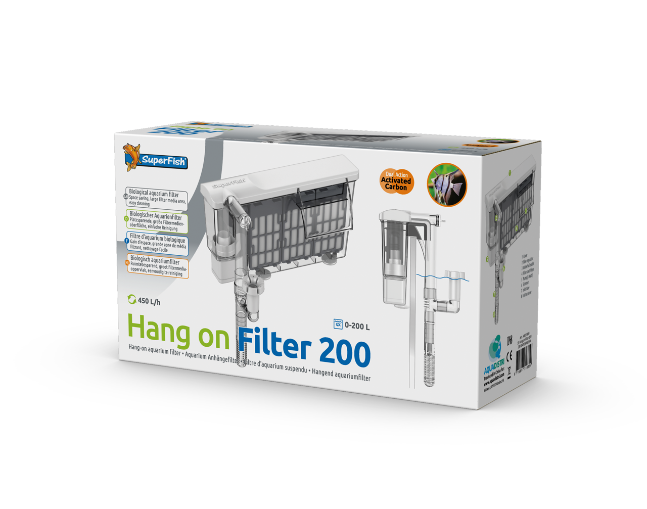 Superfish hang on Aquarium Fish Tank filter 200