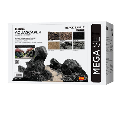 Fluval Black Basalt Stone Rock Aquarium Fish Tank Aquascaper Mega Kit