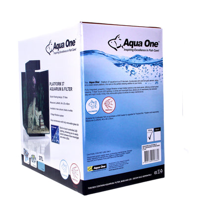 AquaOne Aquarium Platform 37 White With Filter and Led Light 