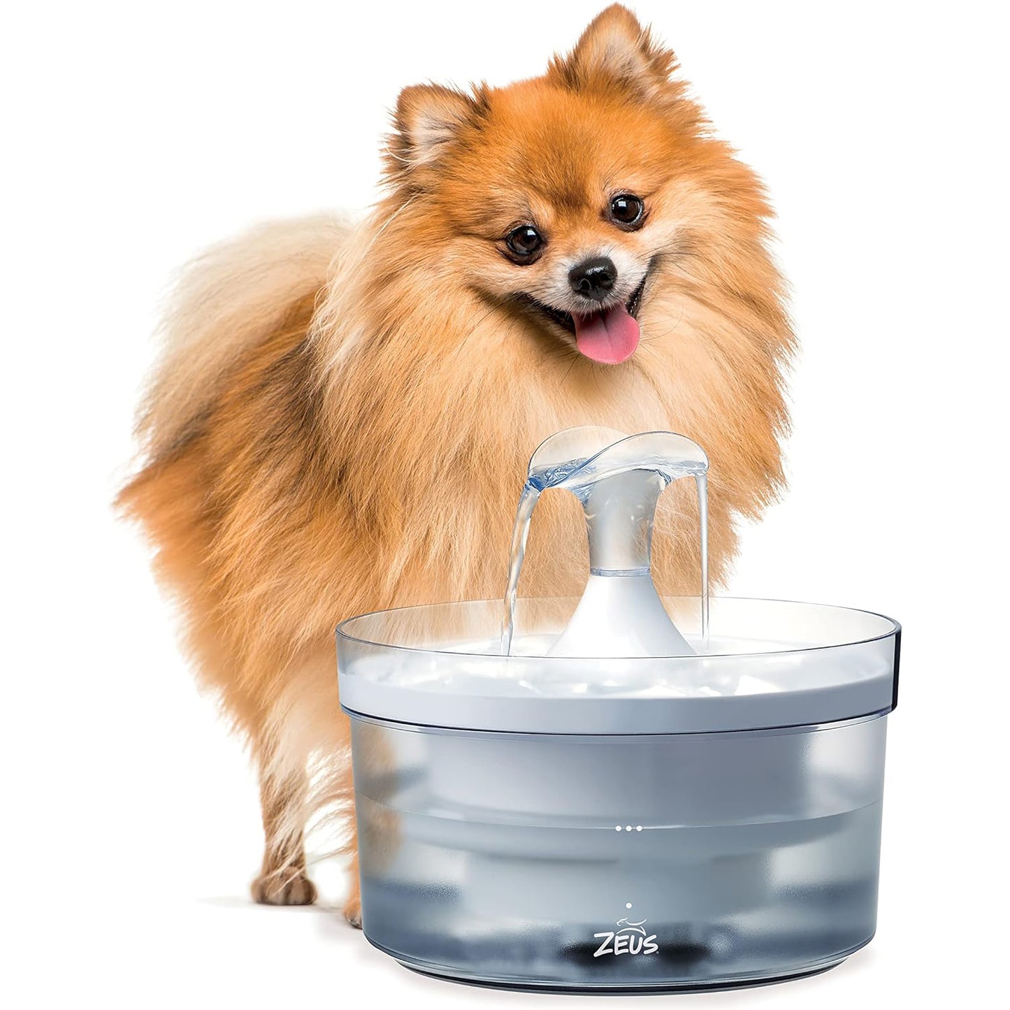 Dog Drinking Fountain with Waterfall Spout Zeus Fresh & Clear 360