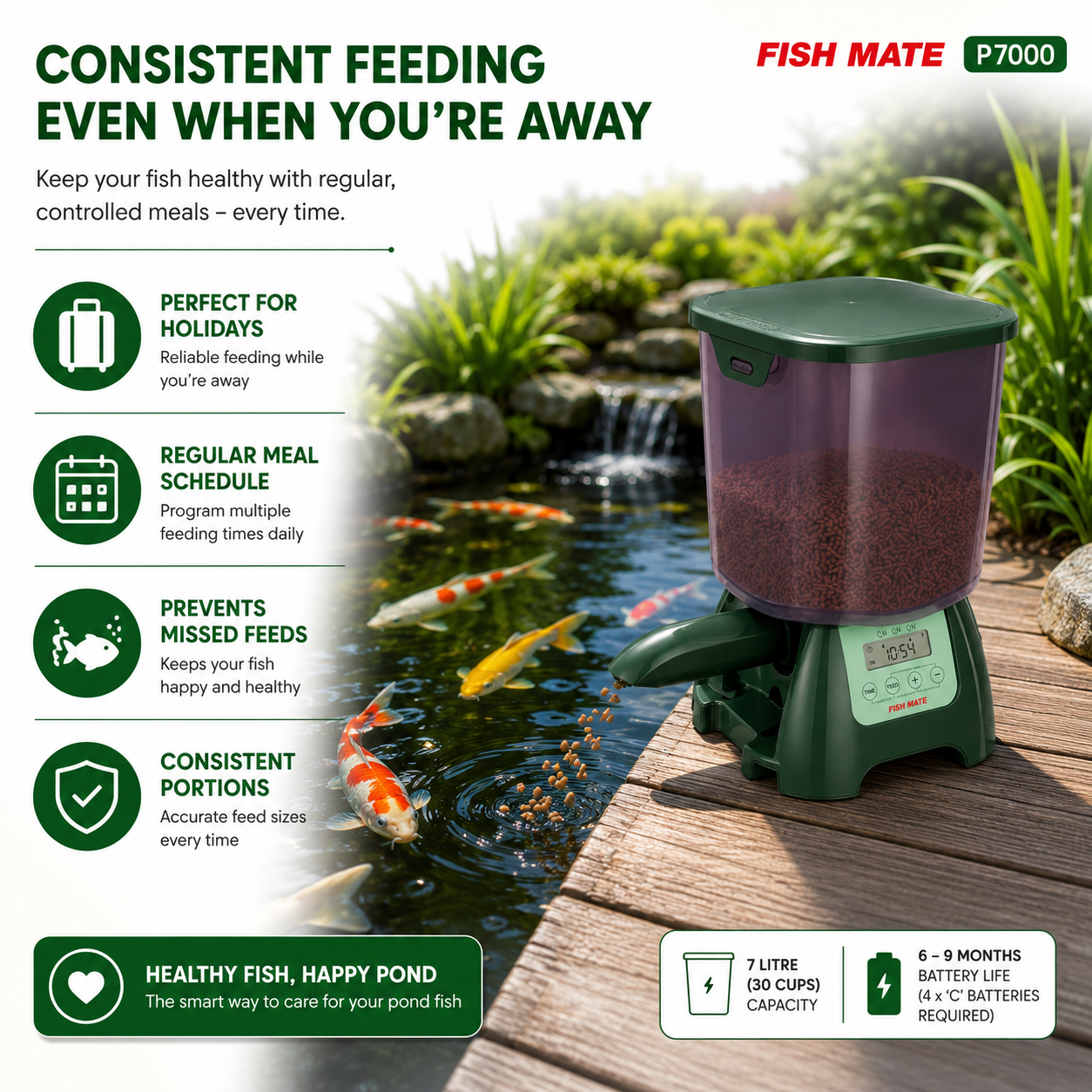 Fish Mate P7000 Pond Fish Feeder