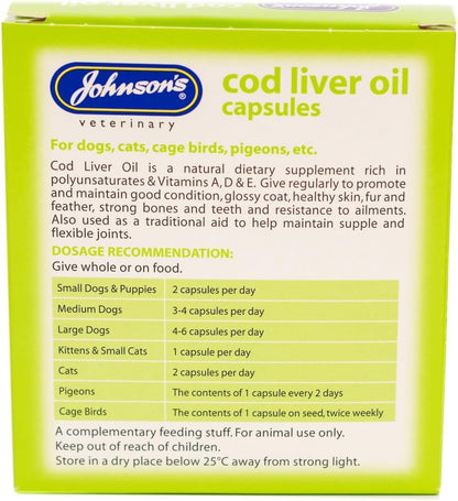 Johnsons Cat and Dog Cod Liver Oil Capsules