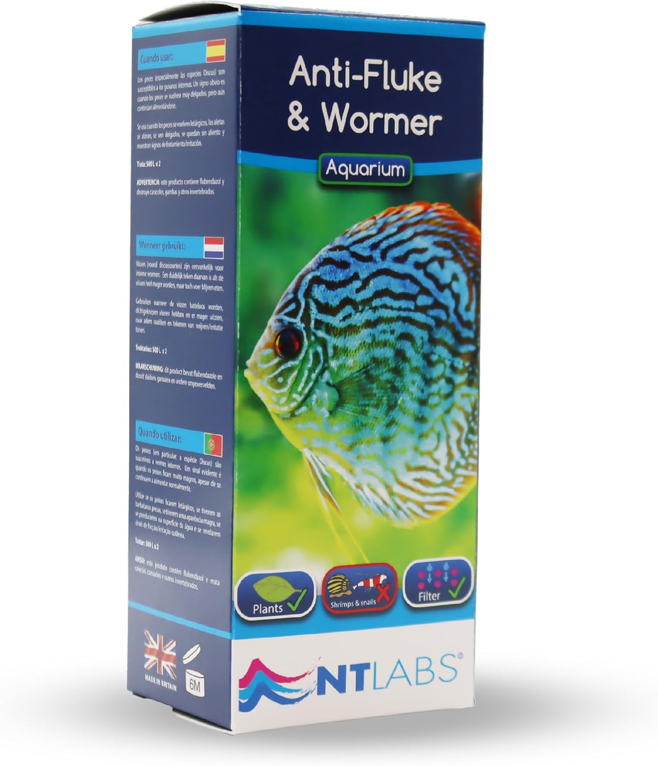 NT Labs Anti-Fluke & Wormer Aquarium Fish Tank Disease Treatment