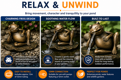 Bermuda Spitter Pond Ornaments Frog Water Feature Ornament Decor