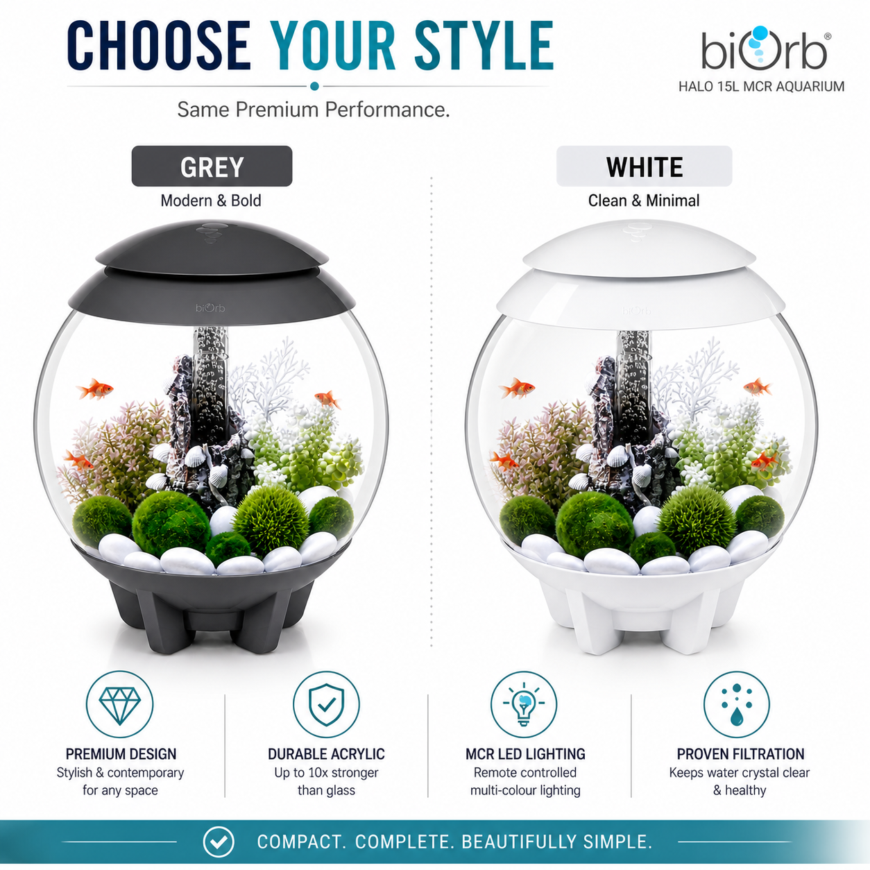 biOrb HALO 15L MCR LED Aquarium with 3D LED Lighting