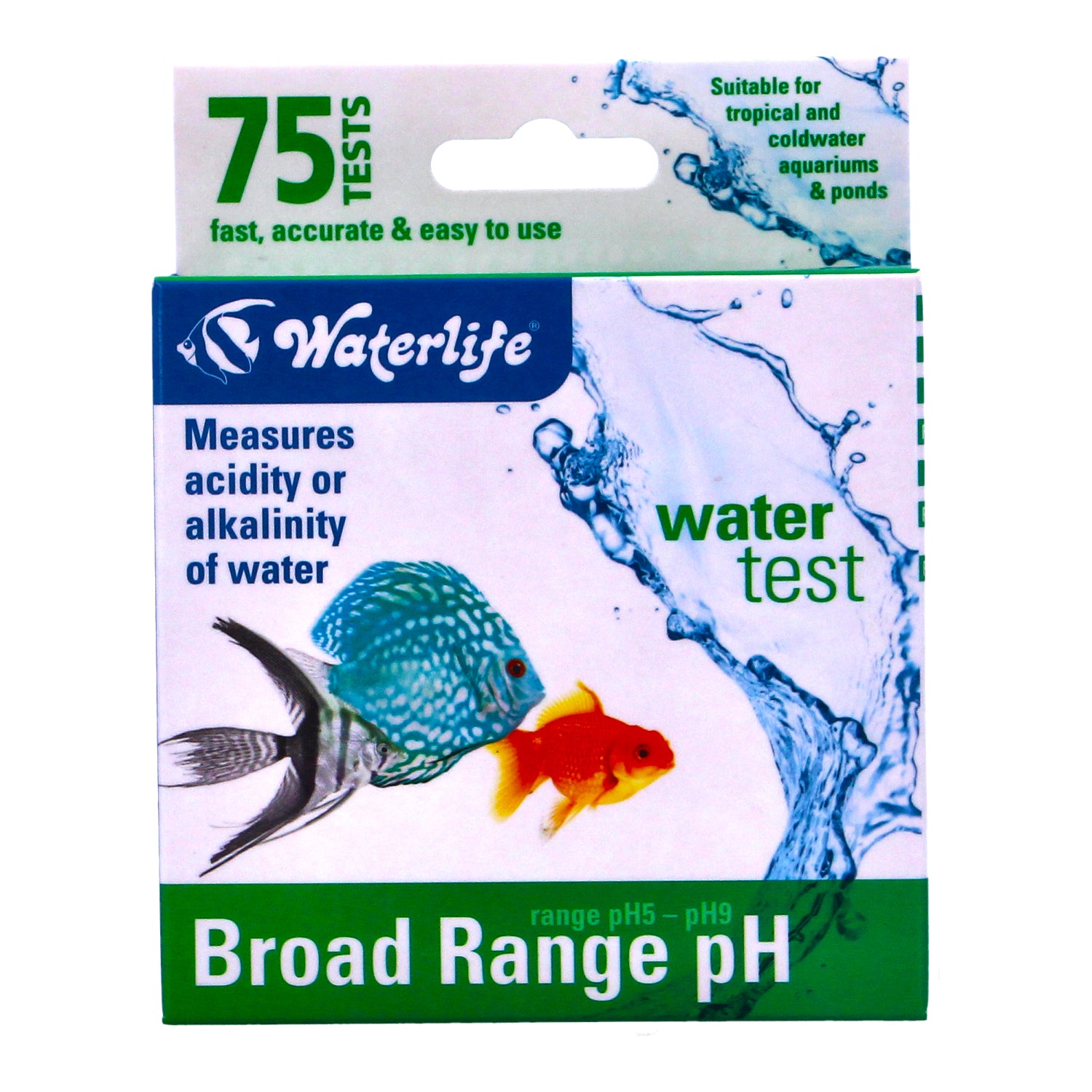 Waterlife pH Broad range Test Kit (75 tests) 