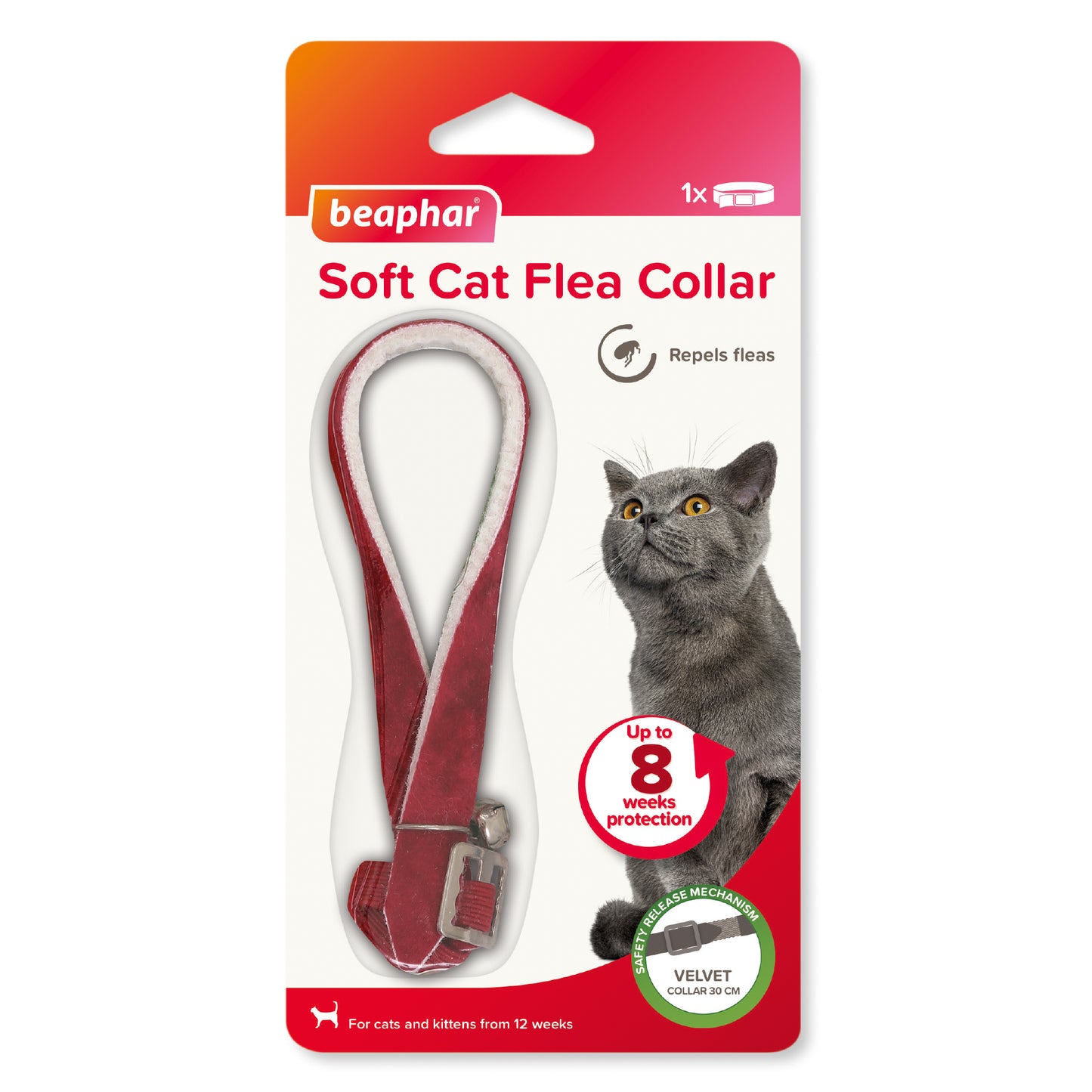 Beaphar Cat Flea Collar with Safety Elastic & Bell
