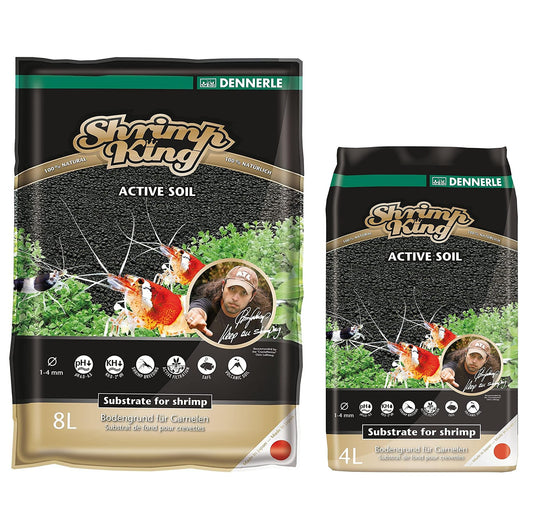 Dennerle ShrimpKing Active Soil Shrimp Substrate 4L 8L pH KH Control