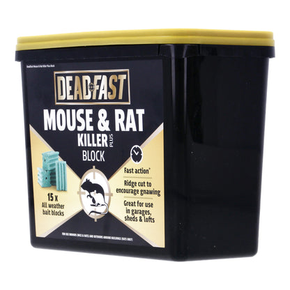 Deadfast Mouse and Rat Killer Plus 15 Block 300g