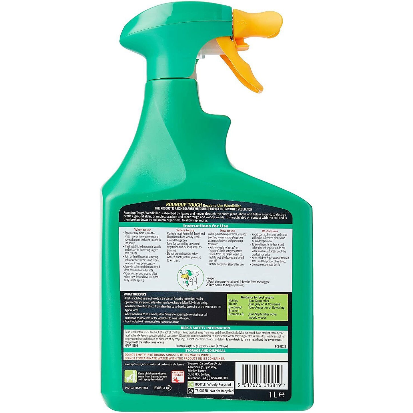 Roundup Tough Ready To Use Tough Weed Killer 1.2L