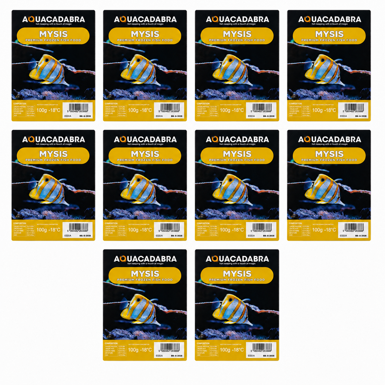 Aquacadabra Frozen Mysis Fish Food 100g Blister Packs Natural Seahorse Aquarium