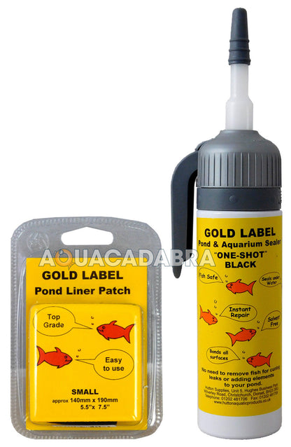 Gold Label Pond Liner Repair Kit Small Patch Sealant Black Clear
