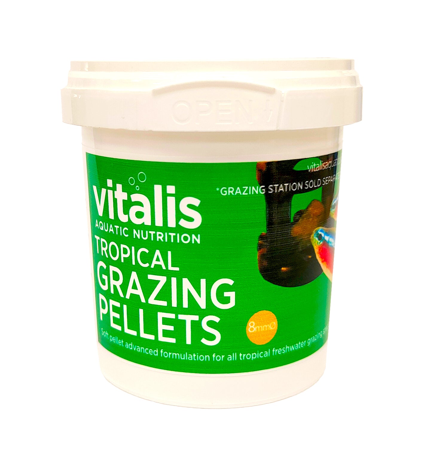 Vitalis Marine & Tropical Grazing Pellets Fish Food 80g with Grazing Station