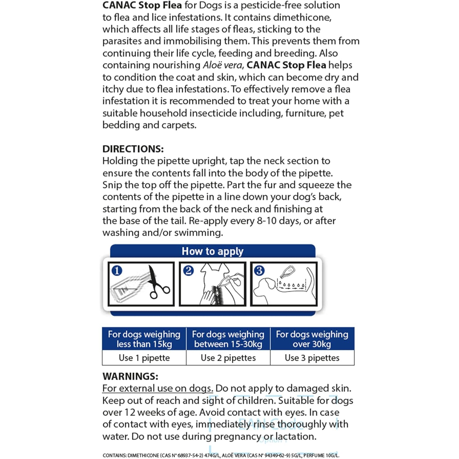 Canac Dog Spot On Flea Treatment - 6 pipettes