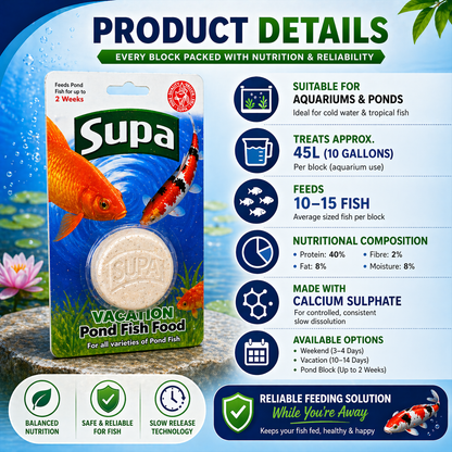 Supa Holiday Fish Food Feeding Blocks Aquarium Tropical Goldfish x2 x3