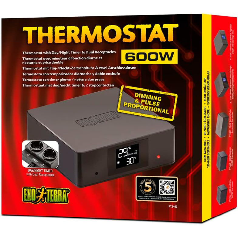 Exo Terra Thermostat 600W with Dual Sockets