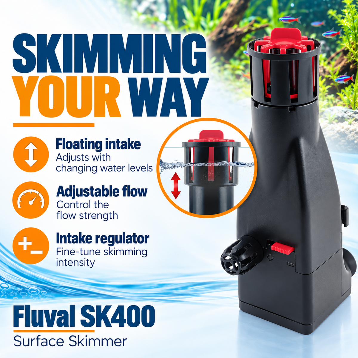 Fluval SK400 Surface Skimmer for Healthy Aquariums
