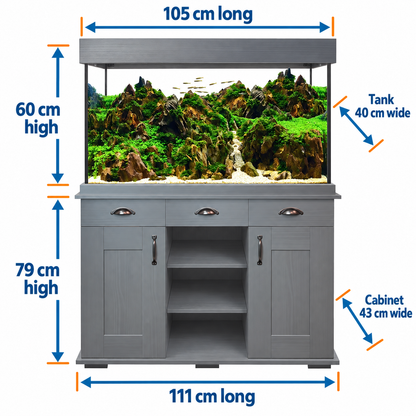 Fluval Shaker 252L Aquarium & Cabinet - Slate Grey