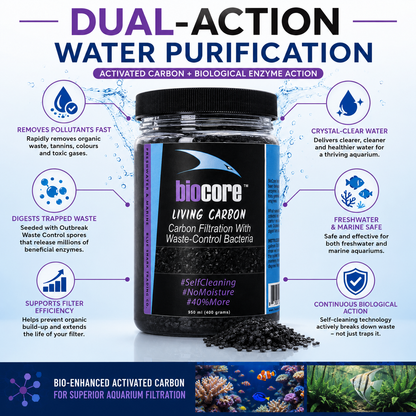 BioCore Living Carbon 400g for Freshwater & Marine Aquariums
