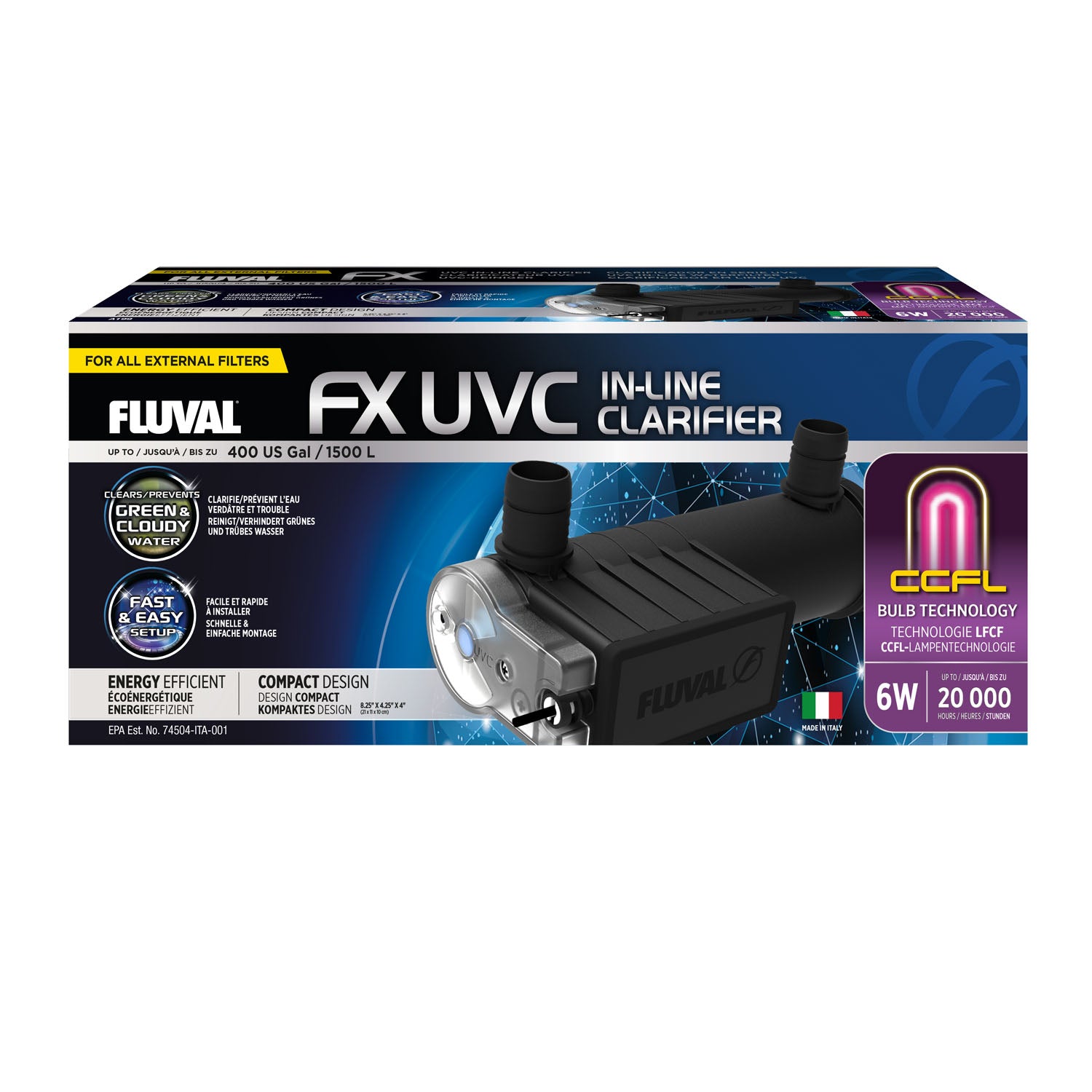 Fluval FX UVC In-Line Clarifier 6W