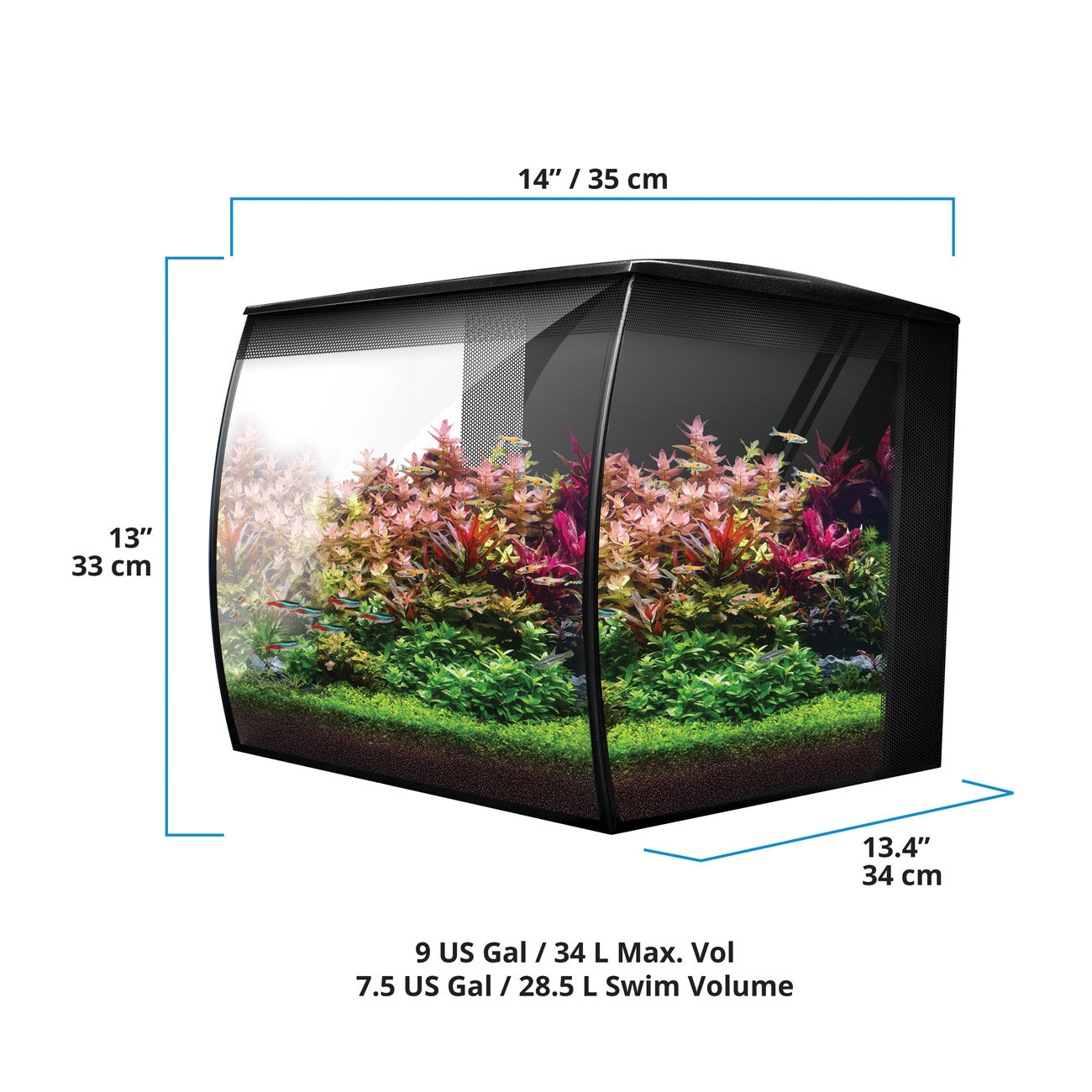 Fluval Flex 2.0 34L Black Aquarium