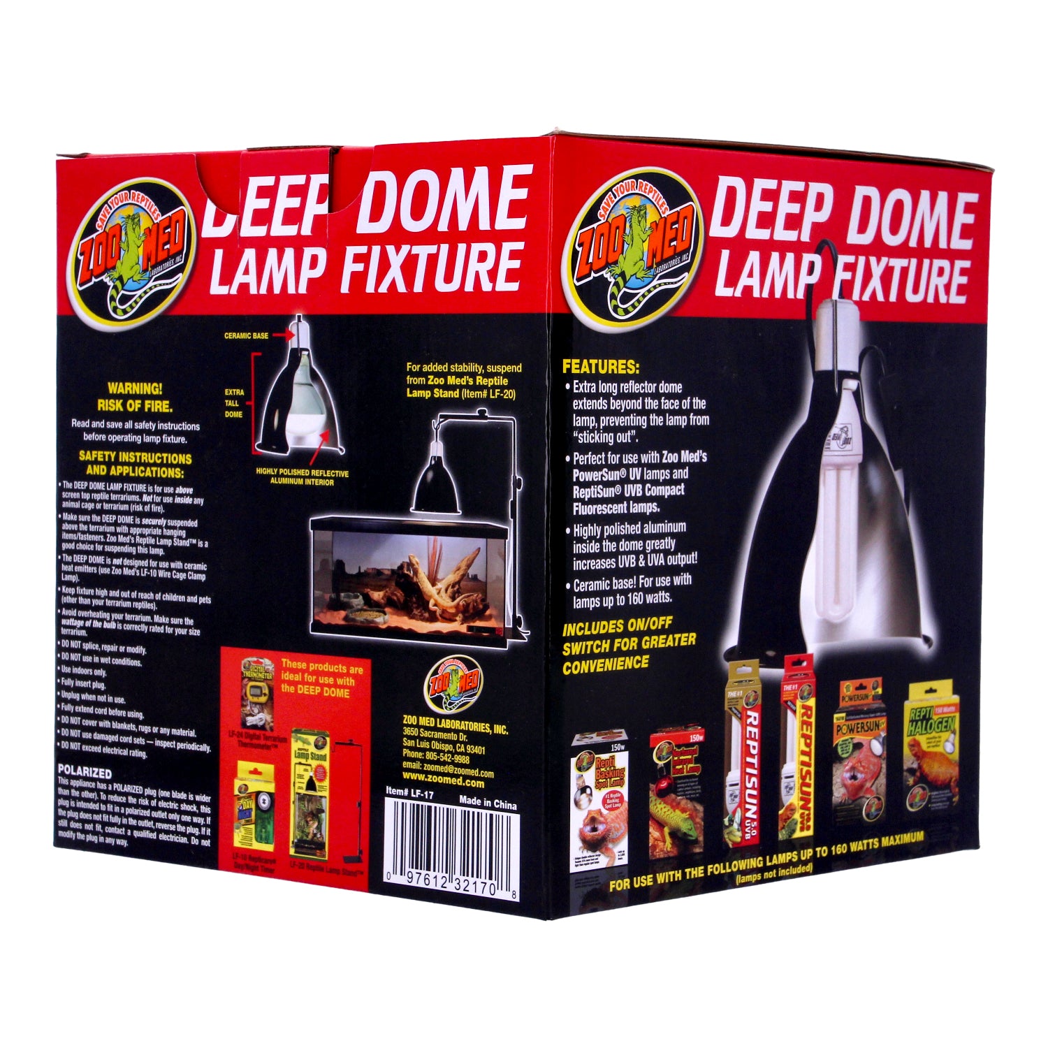 Zoo Med Reptile Deep Dome Lamp Fixture