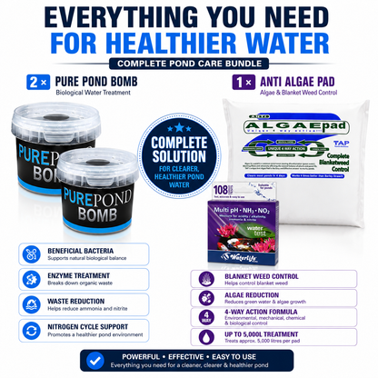 Healthy Pond Water & Algae Control Bundle for Koi and Garden Ponds