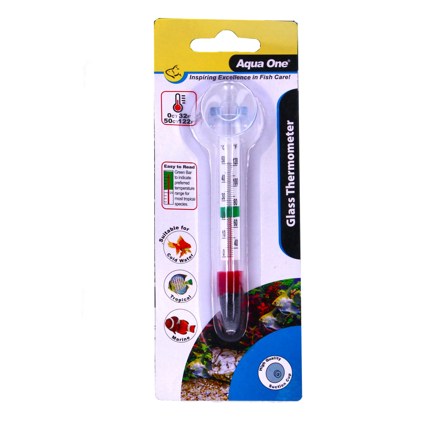 Aqua One Glass Stick On Thermometer