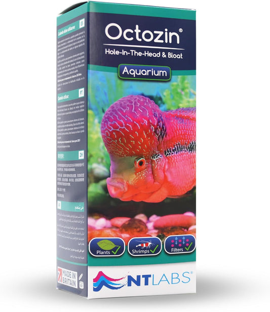 NT Labs Octozin WaterTreatment – 250ml, 500ml, 1L Bloat & Hole-in-the-Head