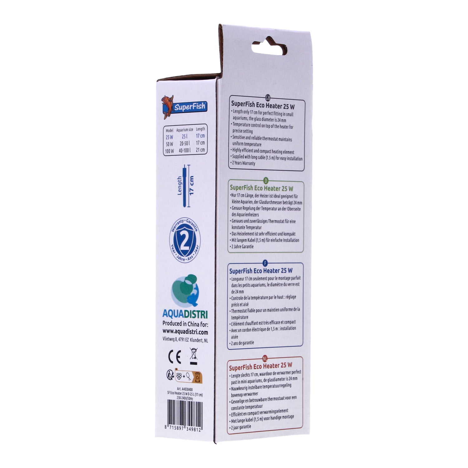 Superfish Eco Heater 25W For Aquariums up to 25L