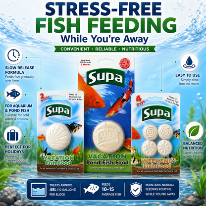 Supa Holiday Fish Food Feeding Blocks Aquarium Tropical Goldfish x2 x3