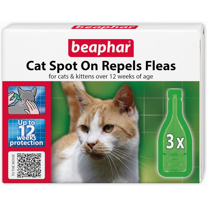 Beaphar Flea Spot On for Cats 12 Weeks, 3 Pipettes