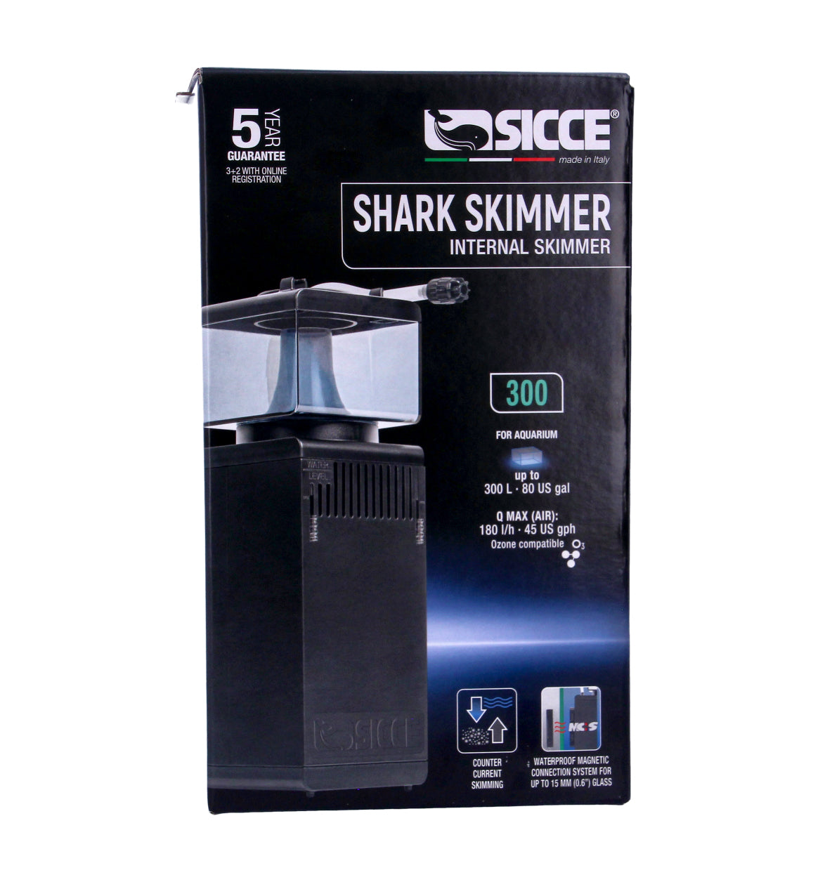 Compact Aquarium Fish Tank Sicce Shark Ultra Quiet Internal Protein Skimmer 150