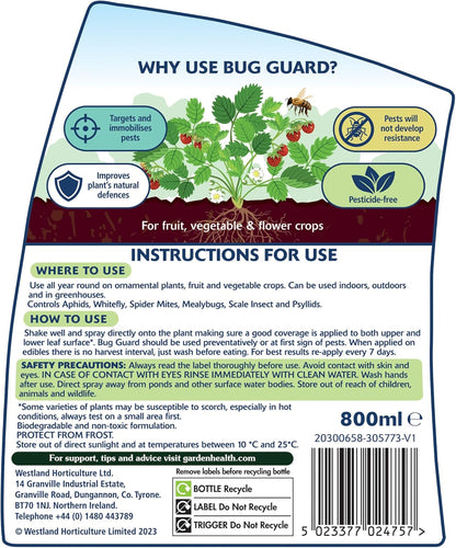 Westland Bug Guard Spray Organic Natural Pest Control For Plants 800ml