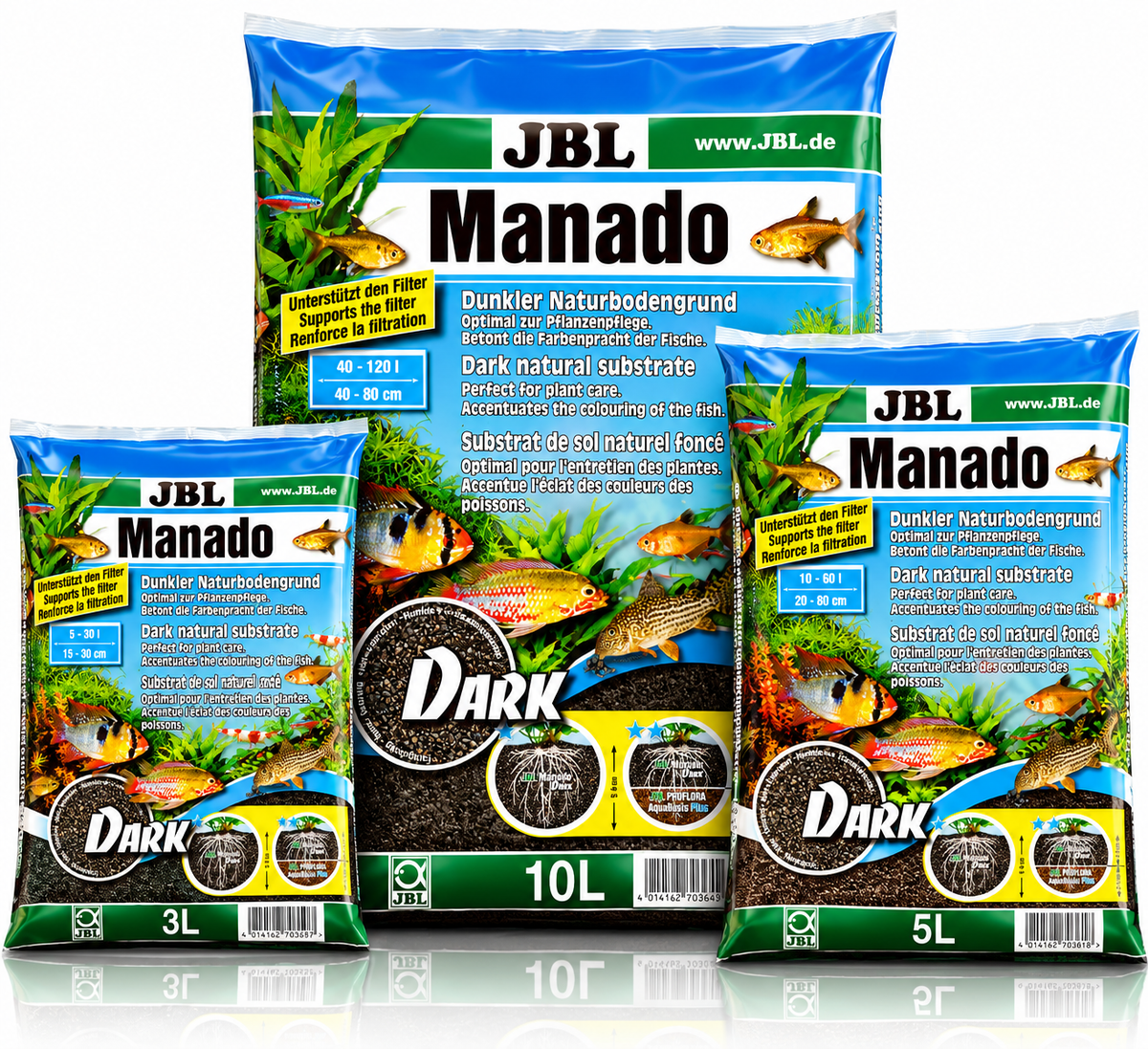 JBL Manado Dark Aquarium Gravel Substrate Planted Fish Tank Aquascaping Decor