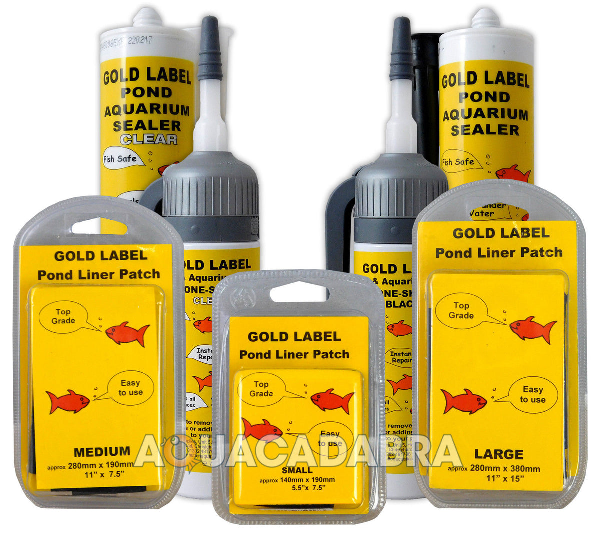 Gold Label Pond Liner Repair Kit Small Patch Sealant Black Clear