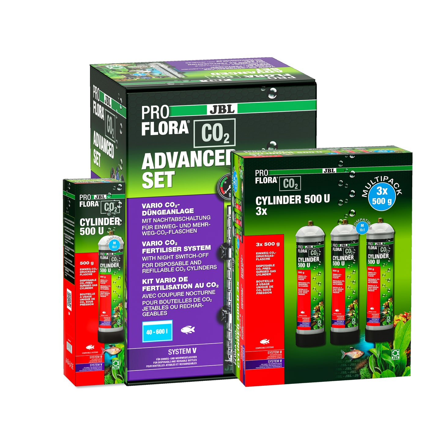 JBL PROFLORA Aquarium Fish Tank Plant CO2 Advacned Set CO2 Cylinders 500g