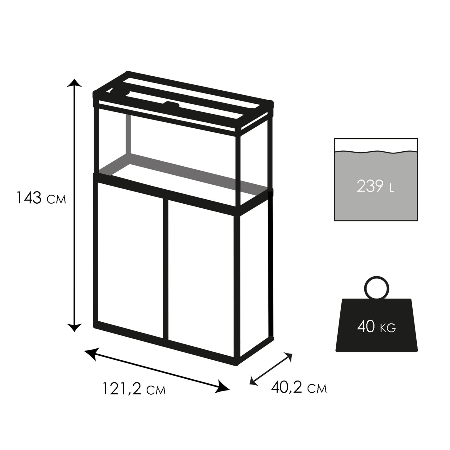 Ciano Emotions Pro 120 Mystic Aquarium 239L & Cabinet