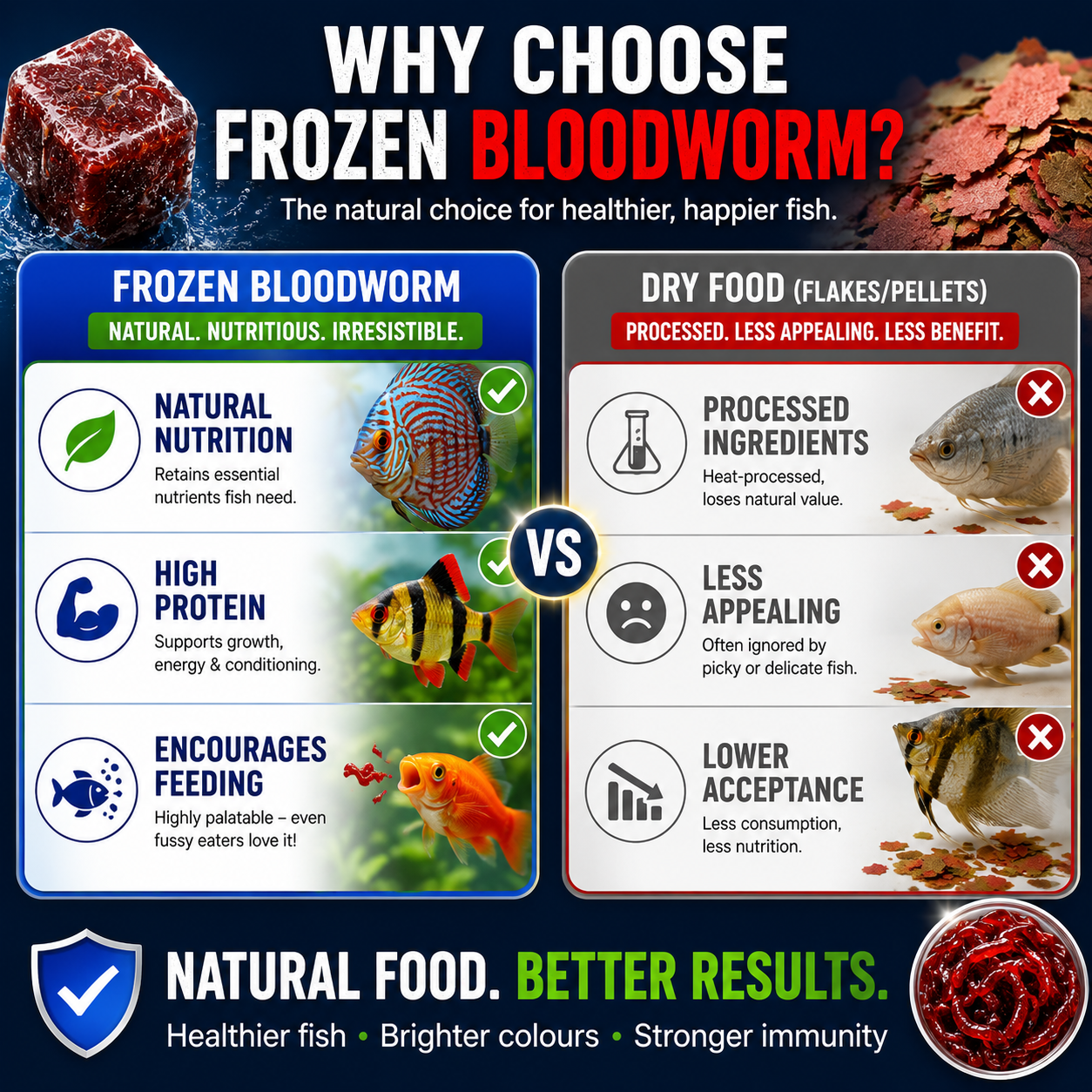 BCUK 100g Frozen Bloodworm – Natural Fish Prey