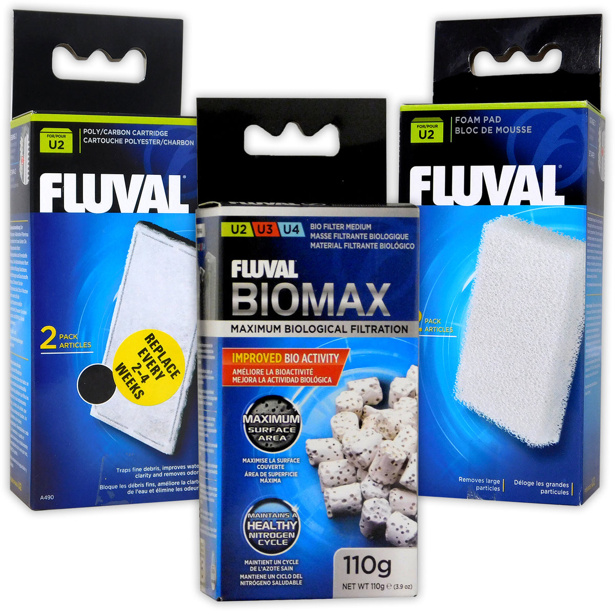 Fluval U Filter Foam & Poly/Carbon & Biomax