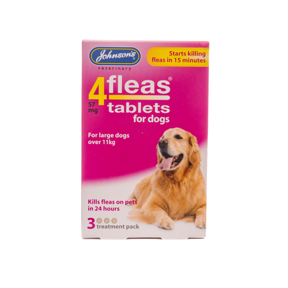 Johnsons Fast Acting 4Fleas Tablets for Dogs Small & Large Breeds 